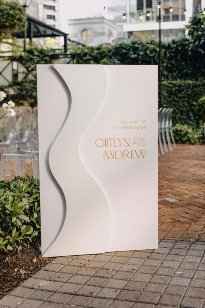 Abstract geometric shapes creating clean doorway.