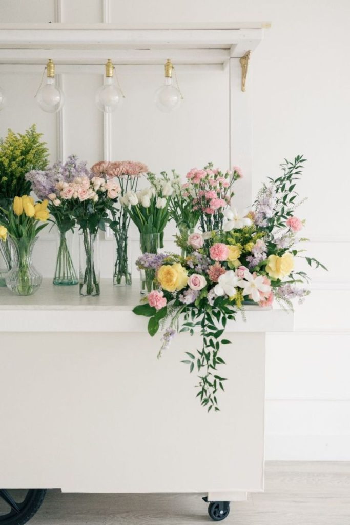 Minimalist Nordic inspired floral setup.