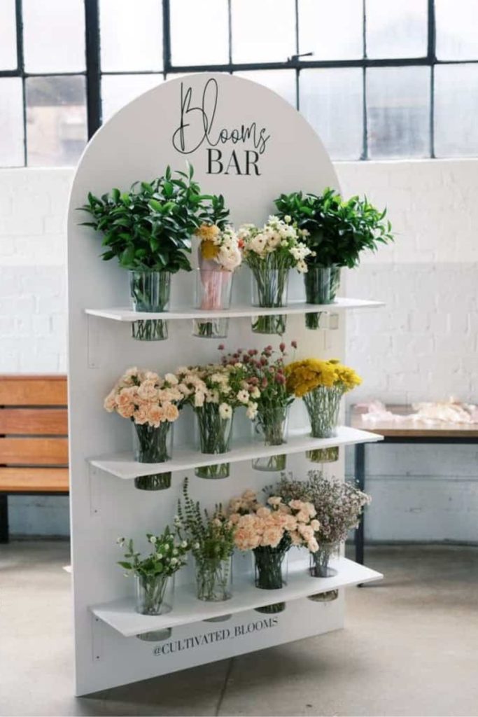 Sleek monochrome modern flower bar.