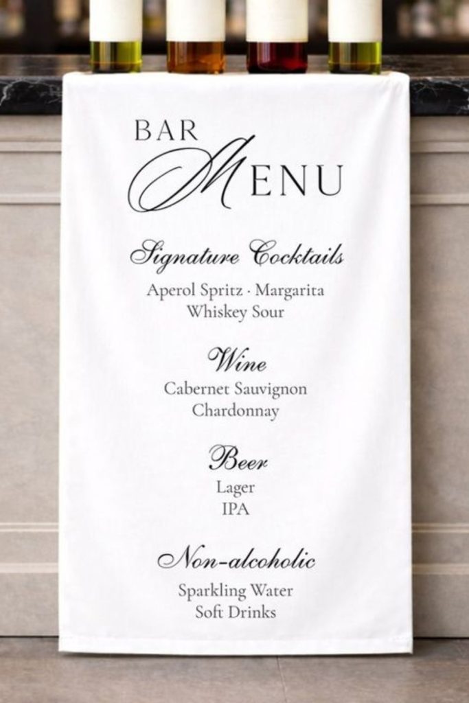 Monochrome chic black white bar sign