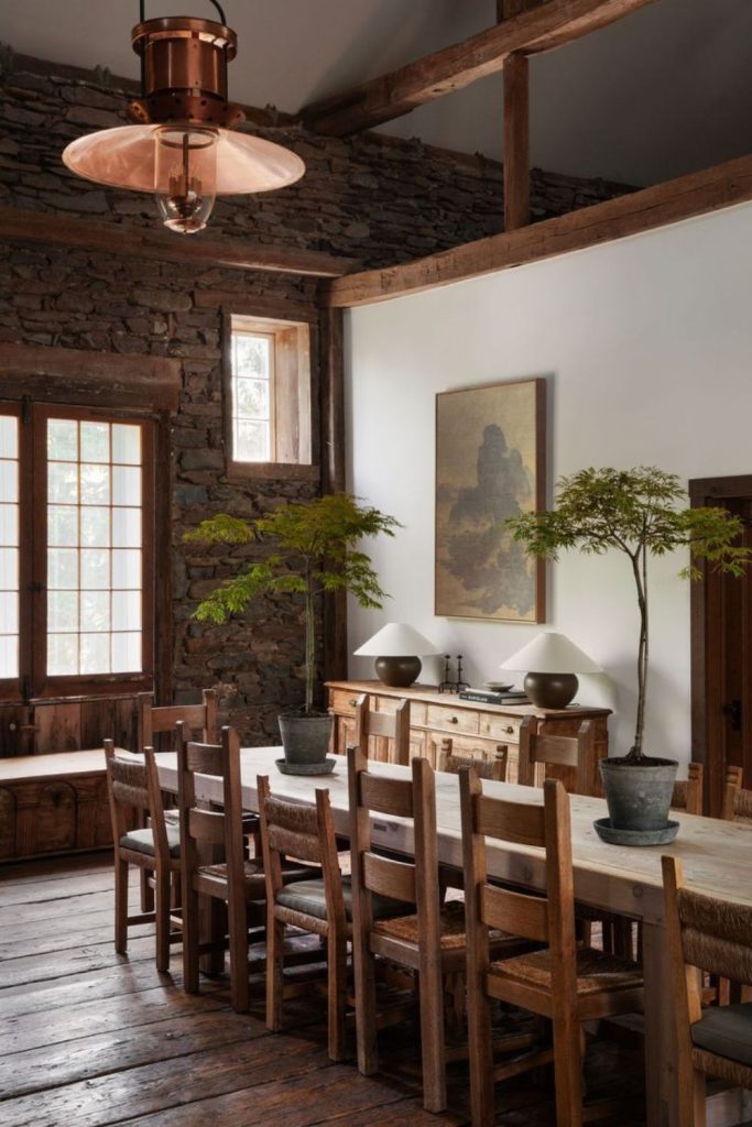 Old millstone dining hall rustic interior