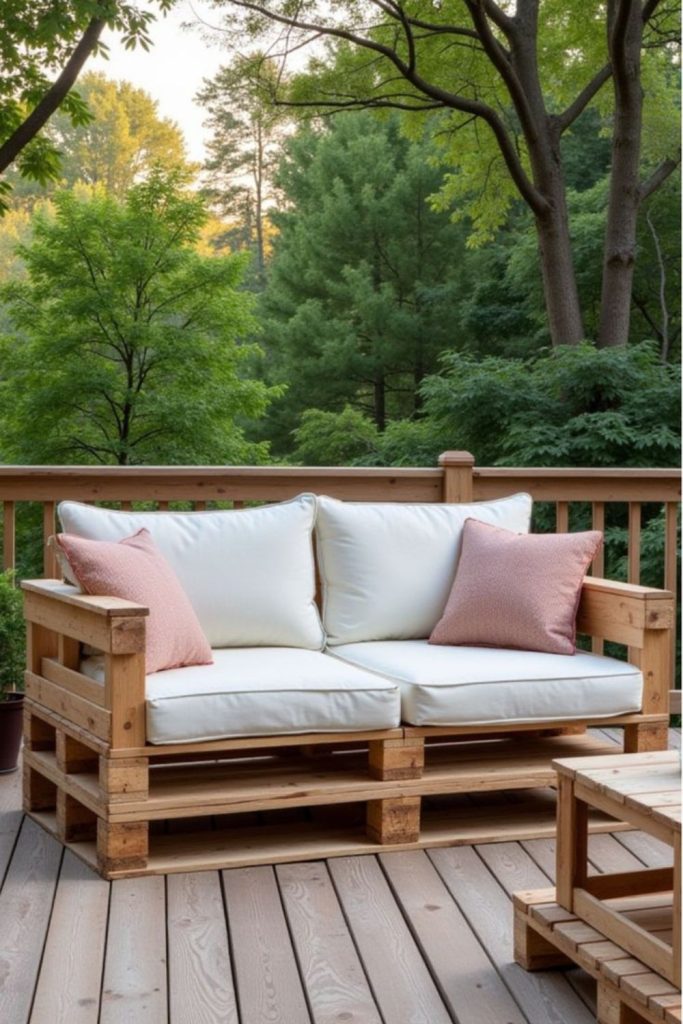 Outdoor sofa made from reclaimed pallets