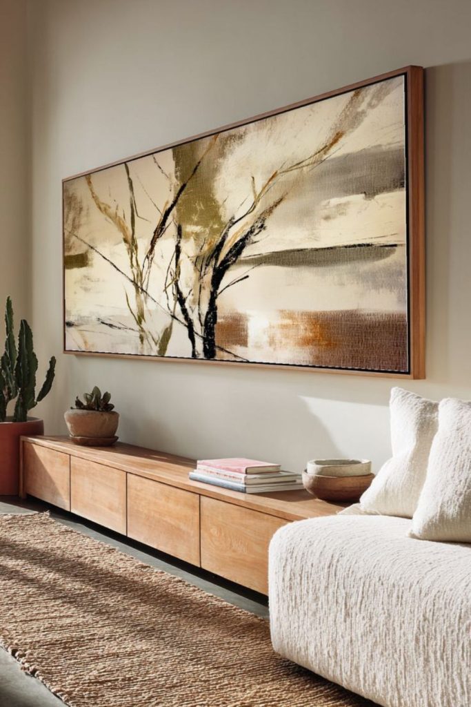 Large colorful abstract canvas painting.