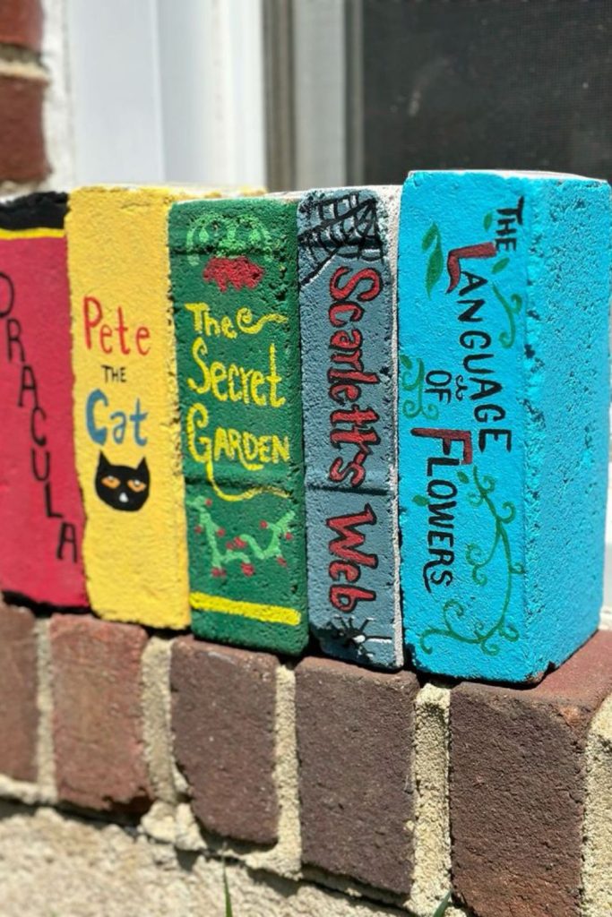 Painted brick garden maze block craft