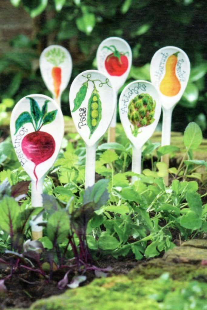 Wooden spoon wind flag garden decor