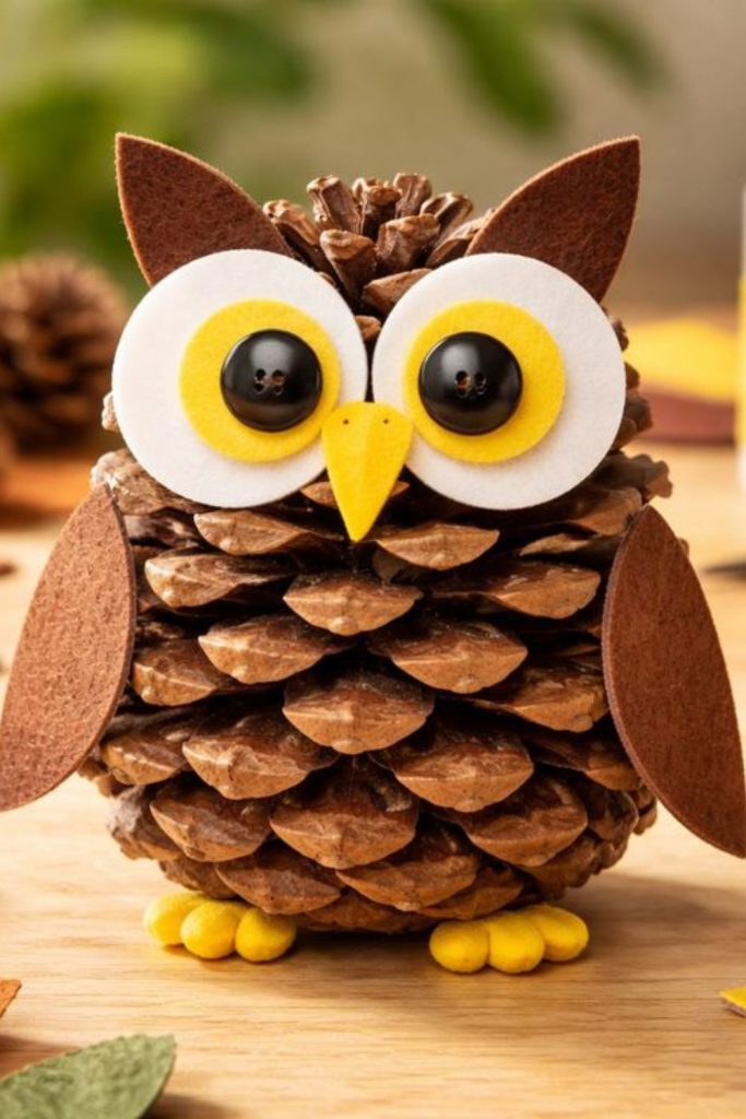 Pinecone forest creature garden craft art