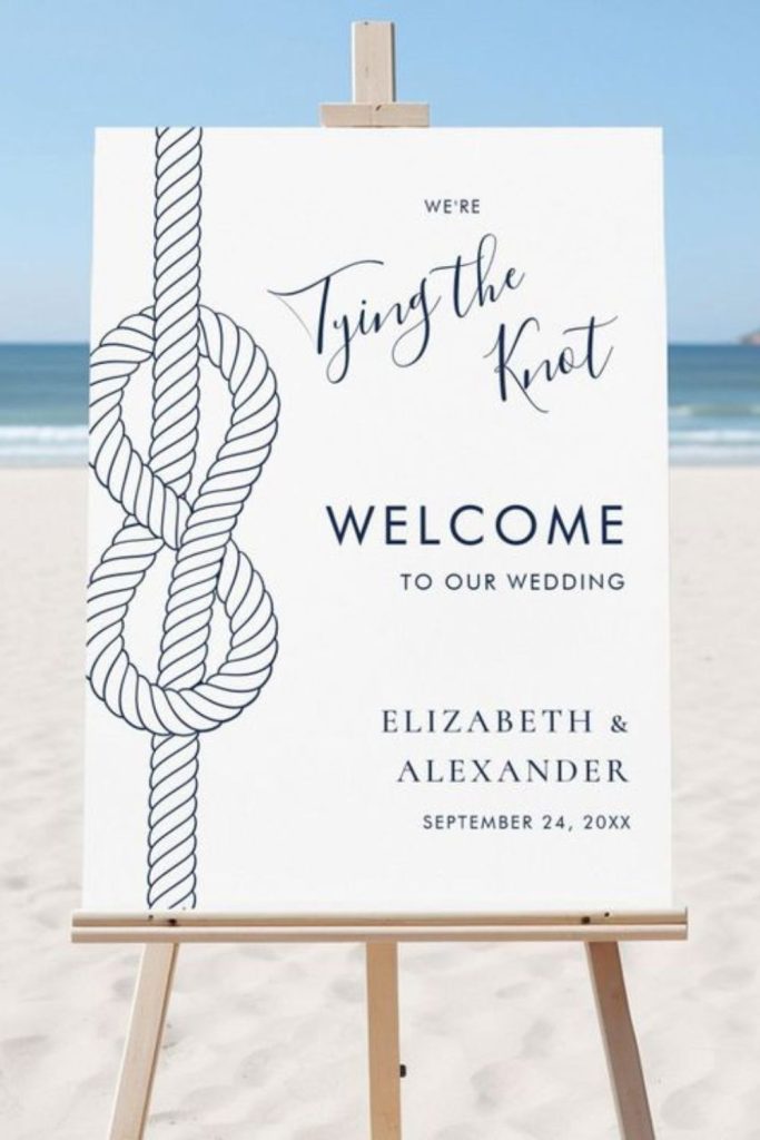 Nautical rope framed coastal bar sign