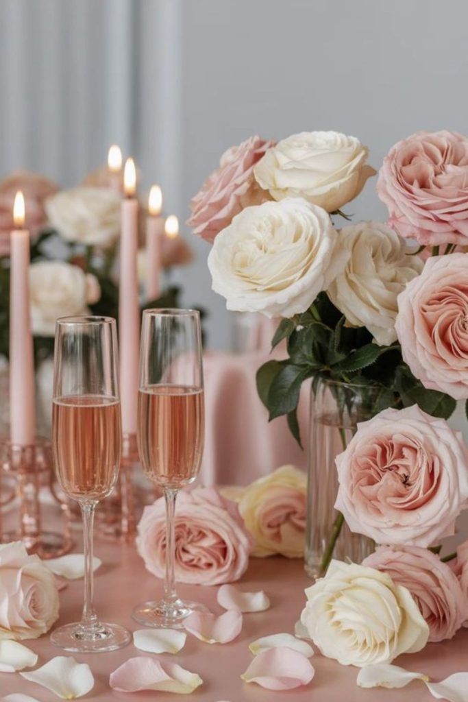 Rose garden elegant bridal shower scene