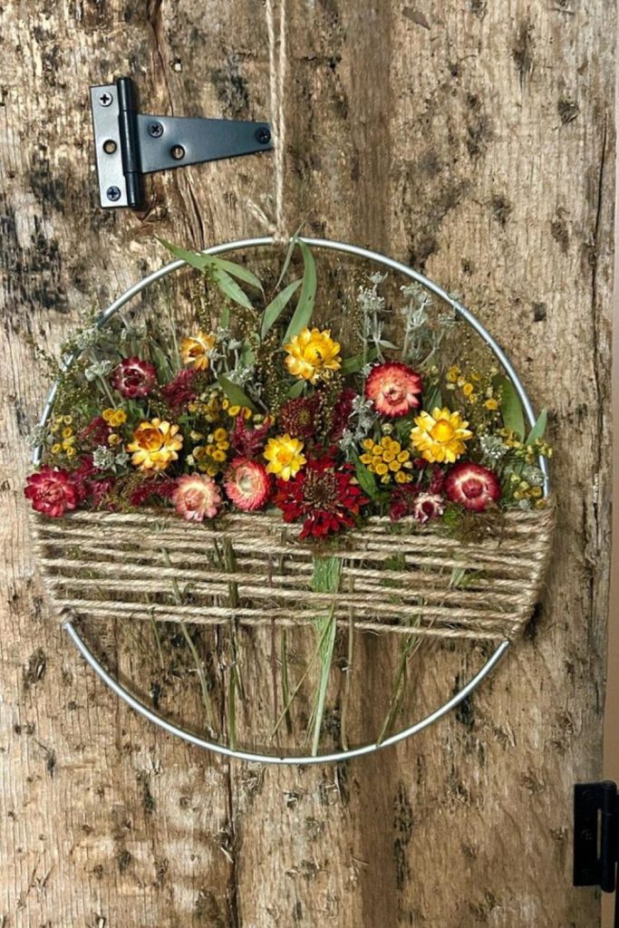 Dried herbs tied unevenly with twine