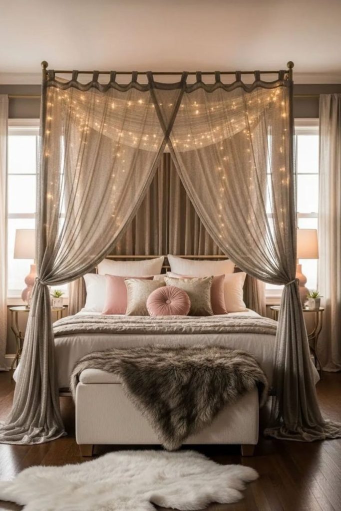 Metallic pillows under translucent soft panels