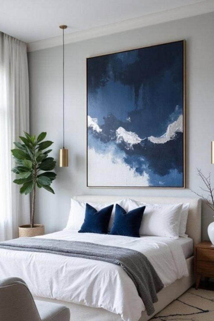 Silver specks float across navy expanse