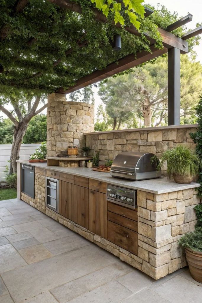 Pavilion granite counters with ivy