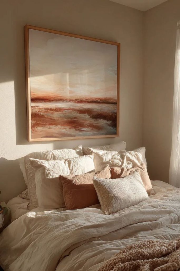 Amber dunes ripple across linen horizon