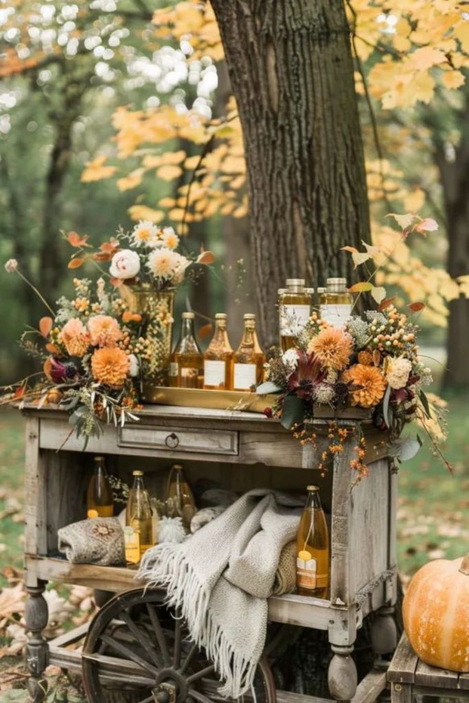 Orange and magenta dahlias in crates