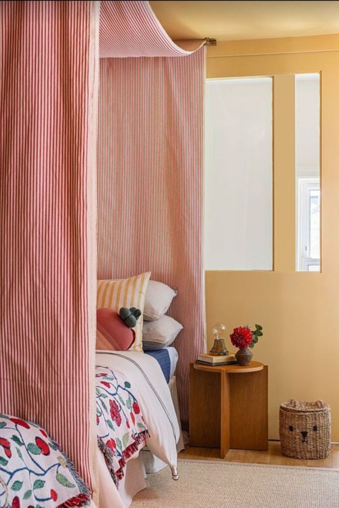 Striped colorful drapes lantern playful energy