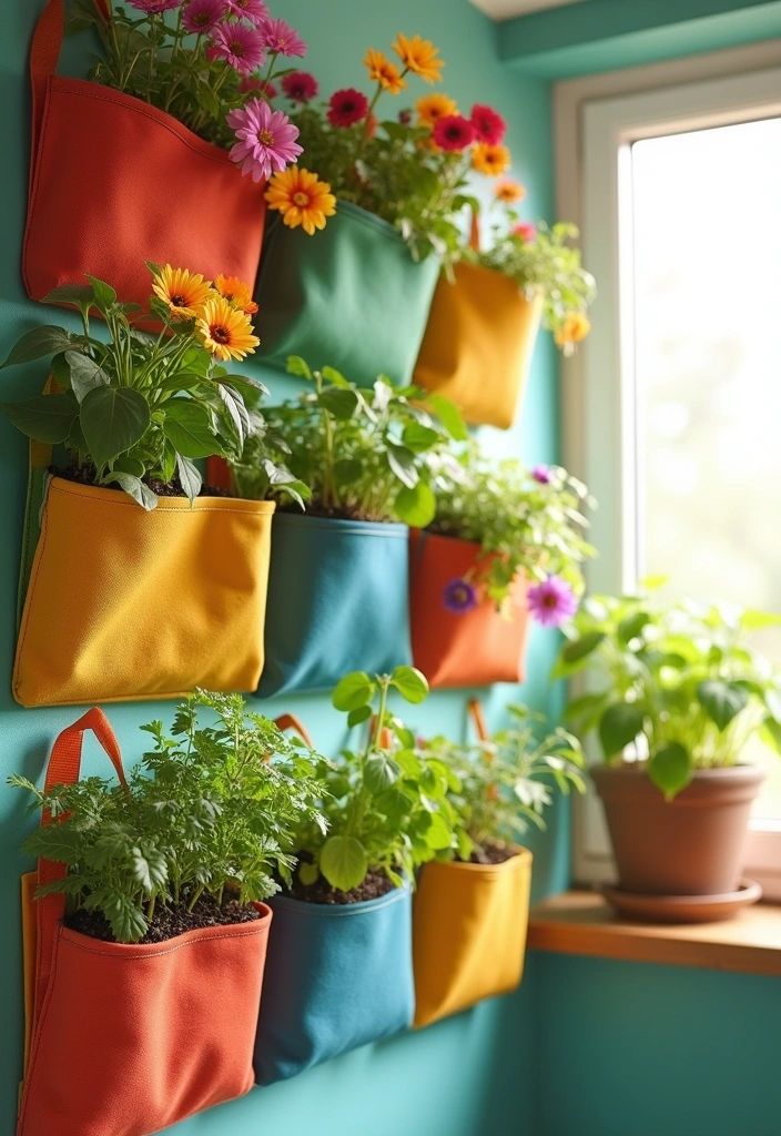 Wall mounted pocket plant holders