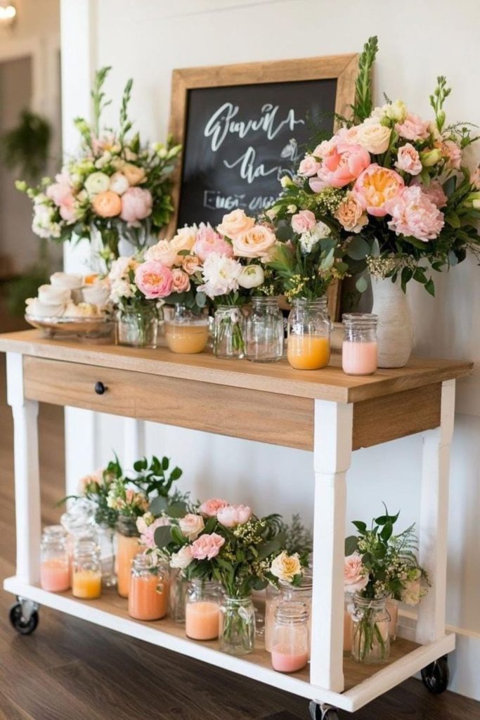 Wild meadow forage style flower station.