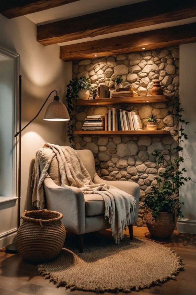 Wilderness reading nook rustic cabin chair