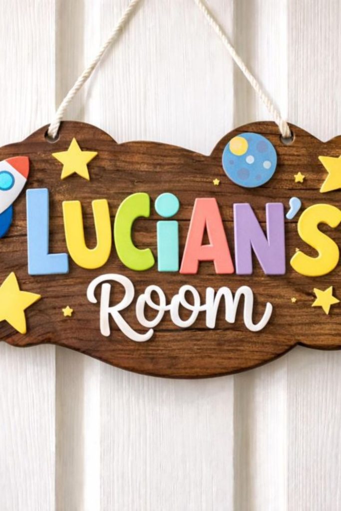 Personalized wooden name sign