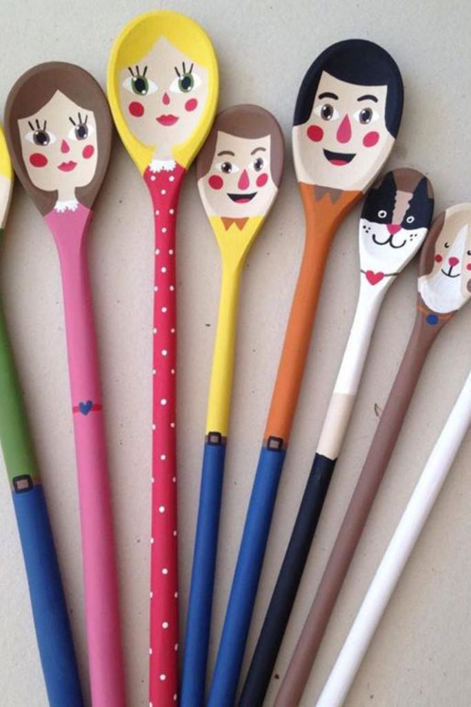 Wooden spoon garden character doll craft