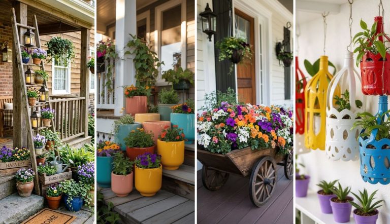 33 Beautiful Front Porch Flower Pots Designs