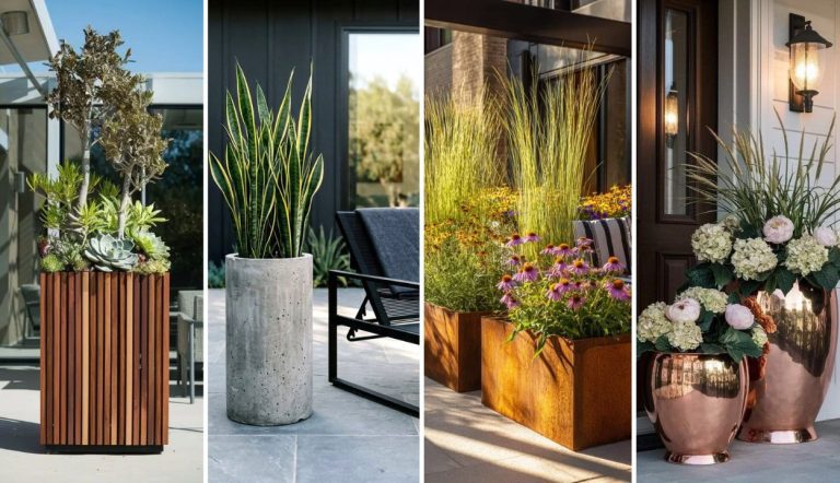 35 Tall Outdoor Planters Ideas