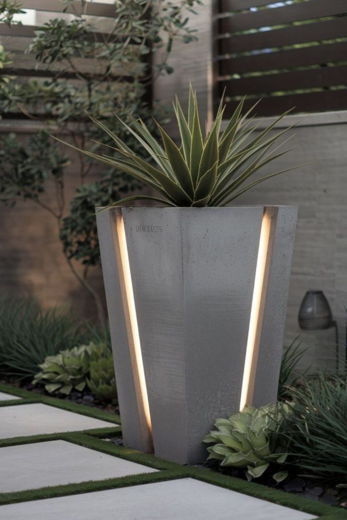 Acrylic glowing tube modern planter tower