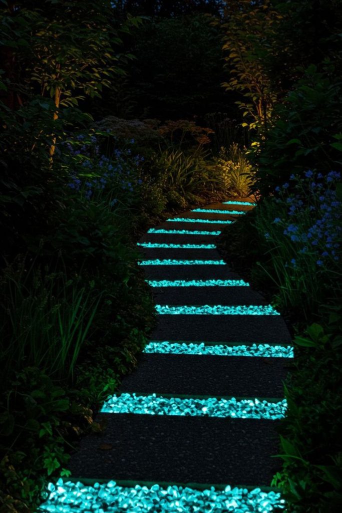 Glow path trail kids evening illuminated backyard walking adventure