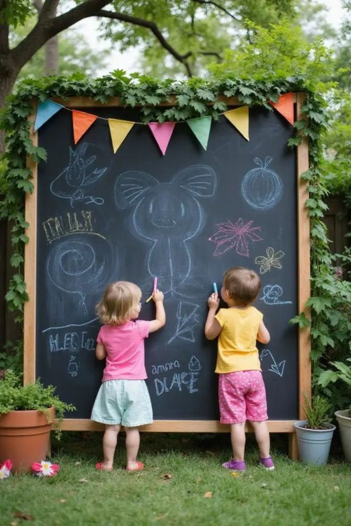 Painting wall kids outdoor art creative backyard board space