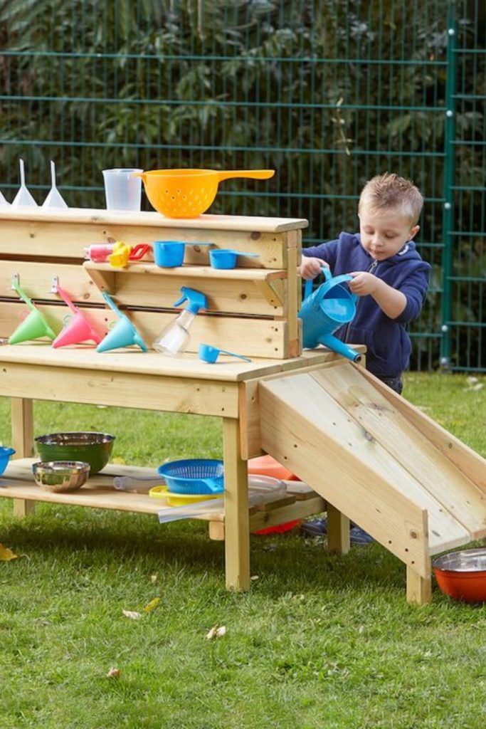Science experiment lab kids outdoor learning station.