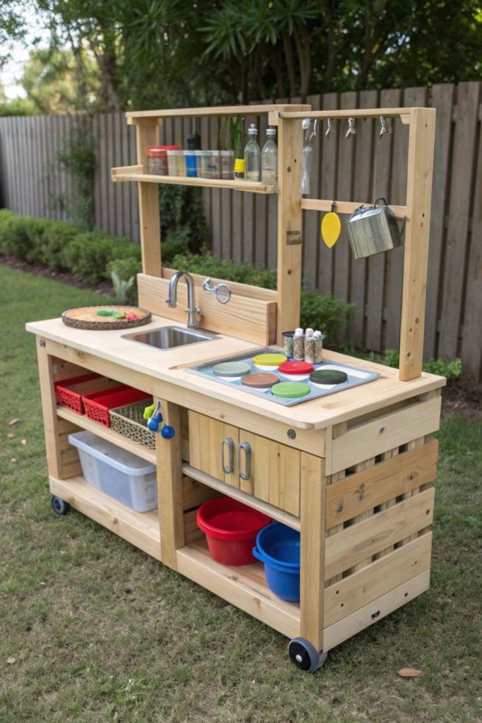 Bamboo eco friendly mud kitchen frame