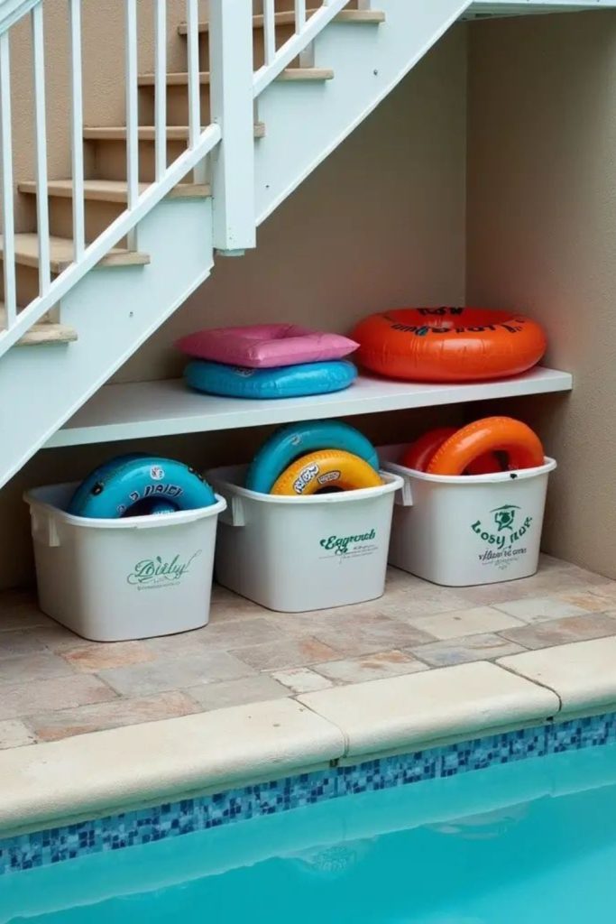 Nautical barrel bin float storage idea
