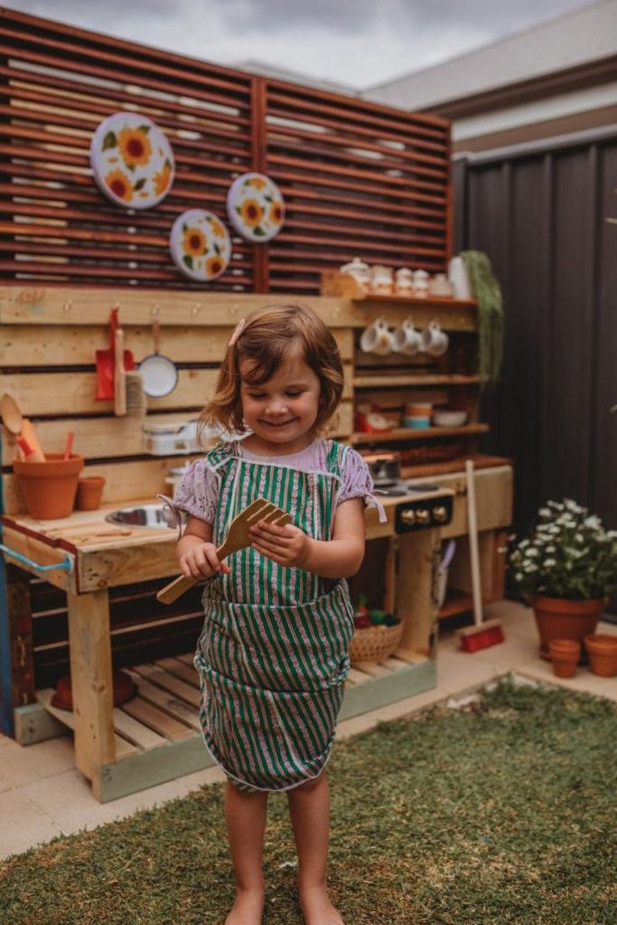 Brick dust textured mud kitchen space