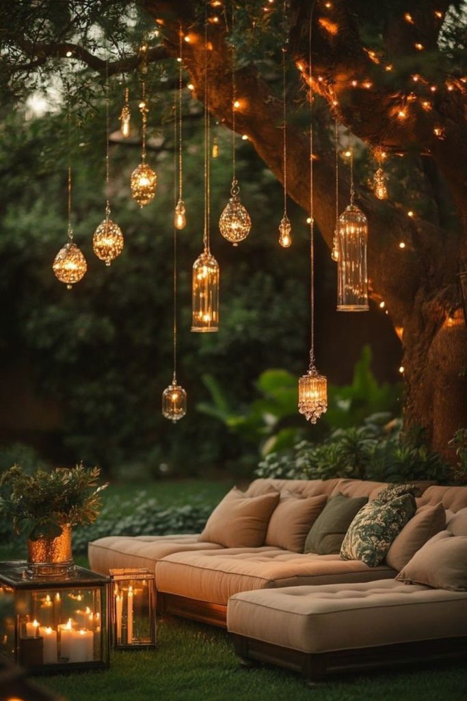 Candle lantern woodland feast night