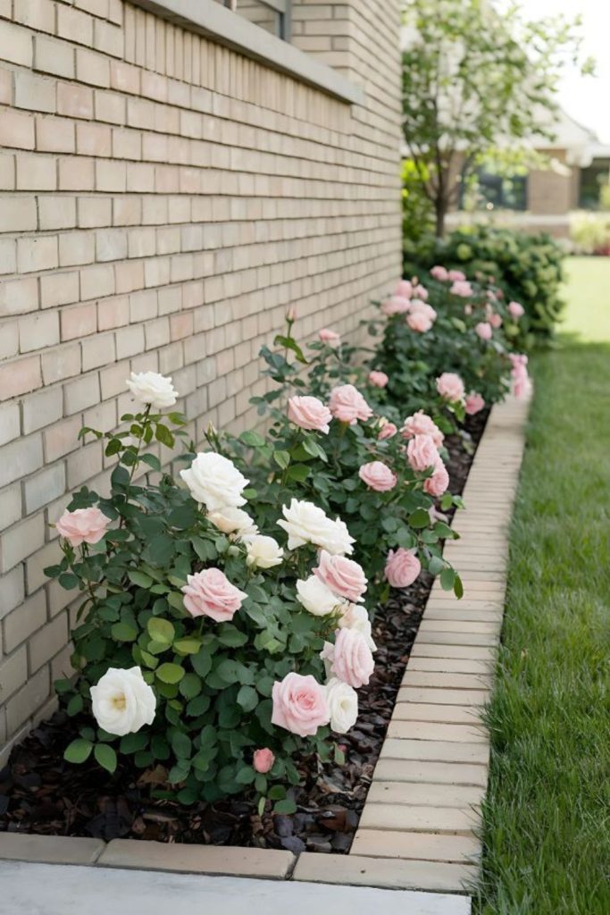 Classic lawn with flower borders