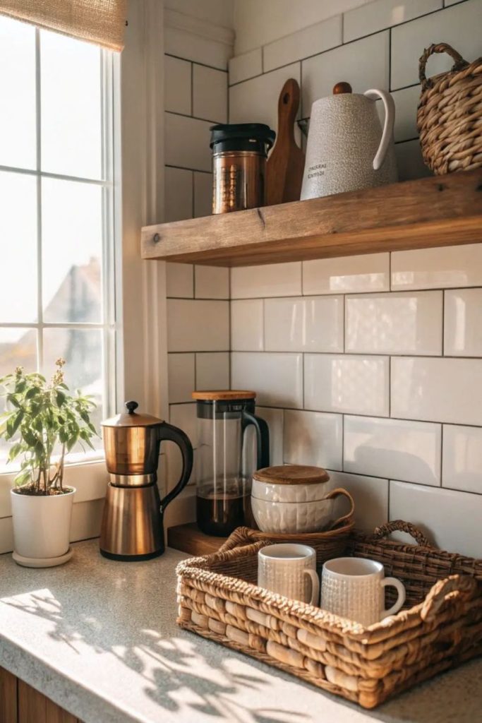 Rattan coastal textured natural kitchen decor