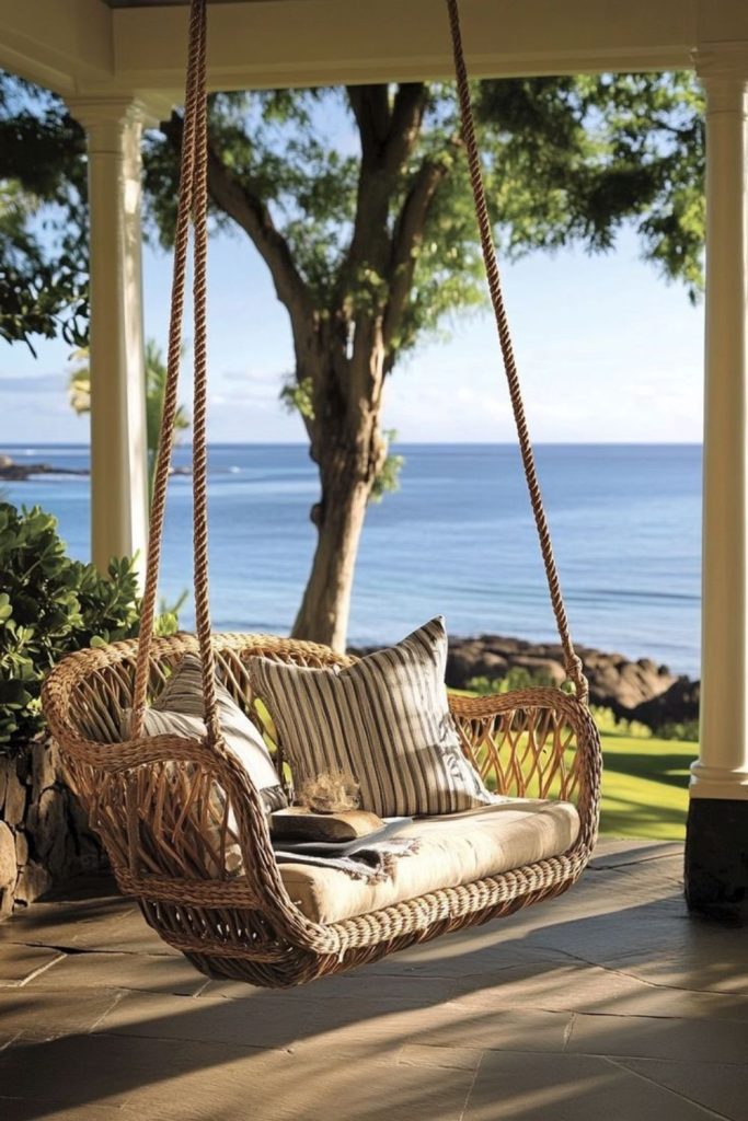 Coastal rope nest cocoon swing seat