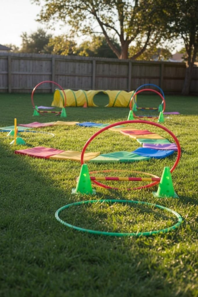 Cone obstacle path active toddler movement course