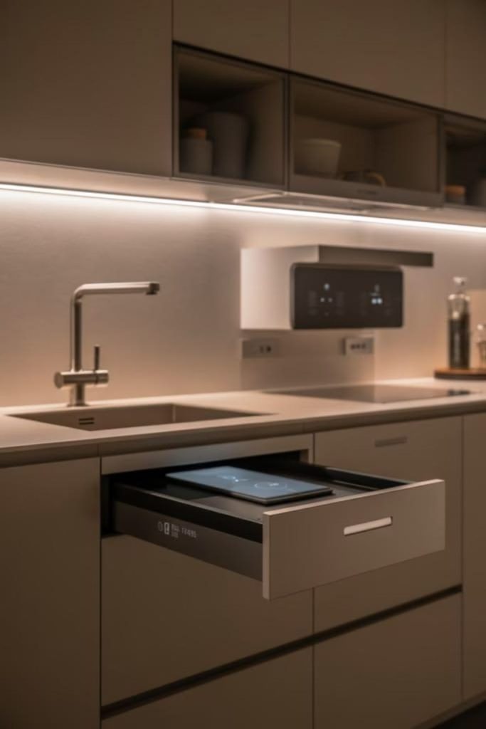 Smart tech grid modern kitchen system