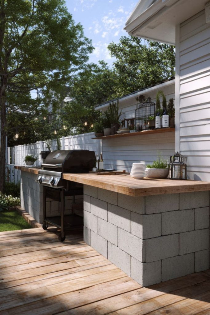 Concrete slab simple grill base.