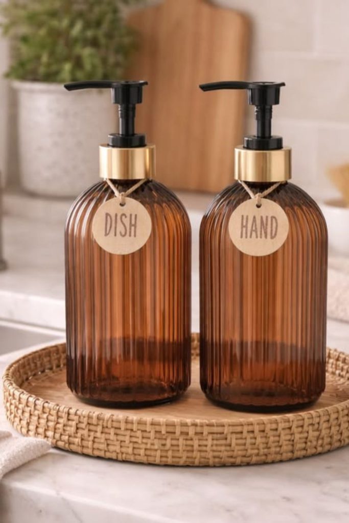Vintage copper rustic soap dispenser