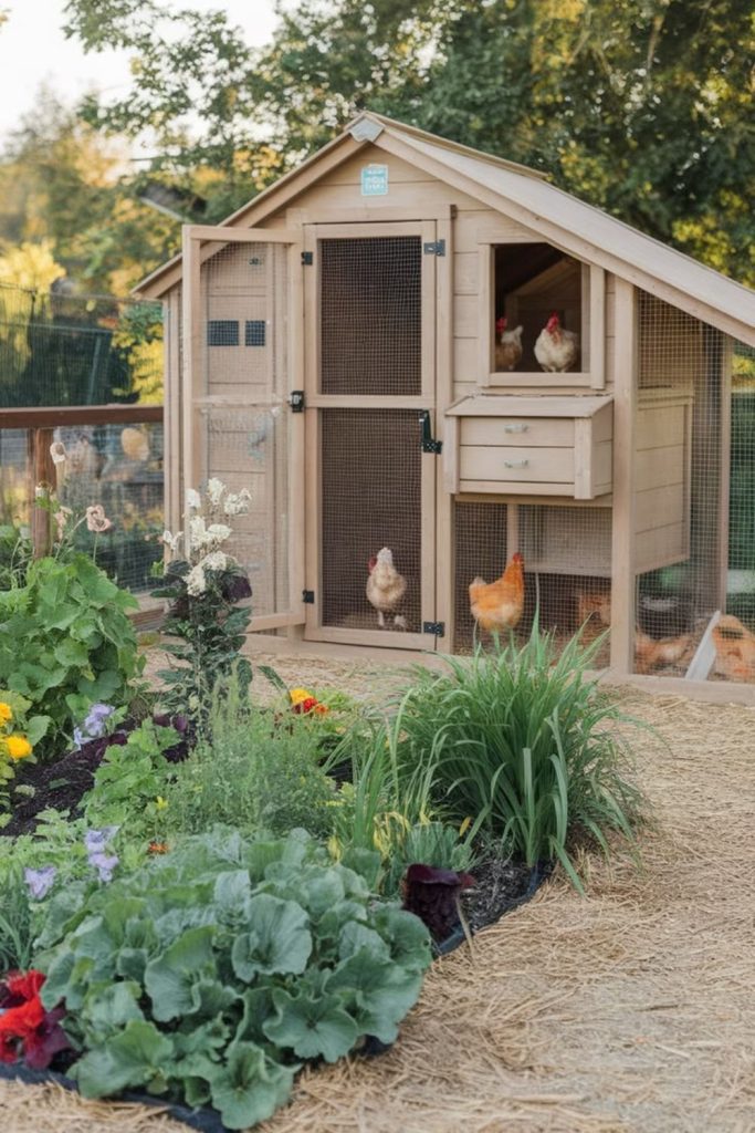 Floral cottage garden coop interior design