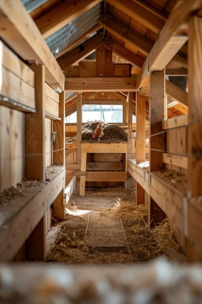 Country lodge rustic wooden coop interior