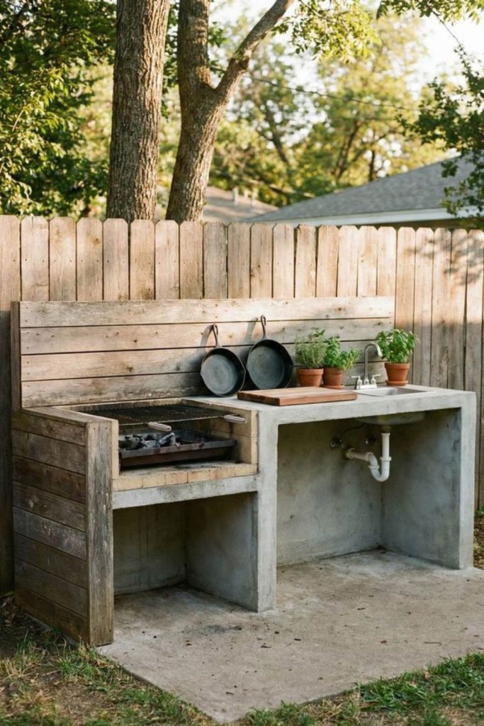 Crate and slab hybrid grill.