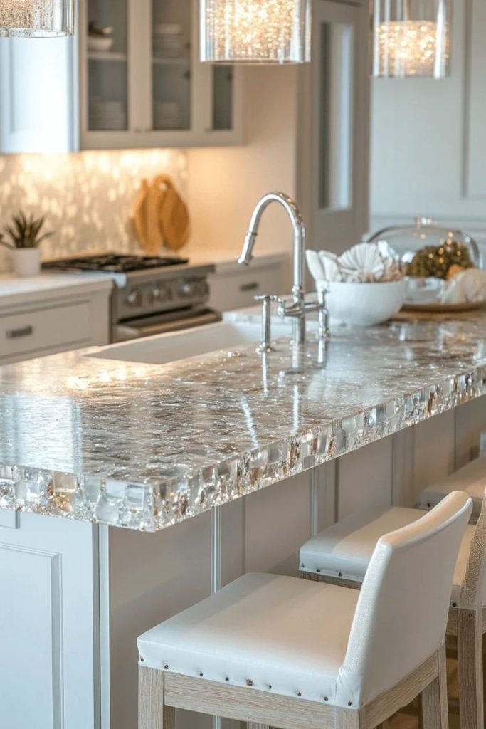 Crystal glass minimalist serene kitchen aura