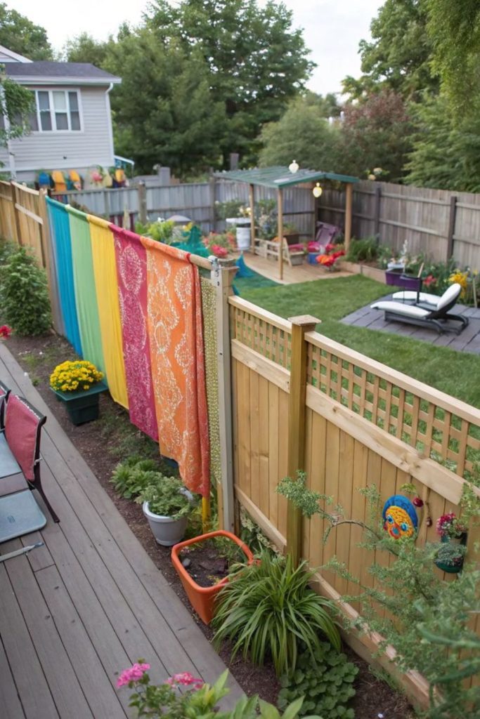 Metal rod slat modern fence