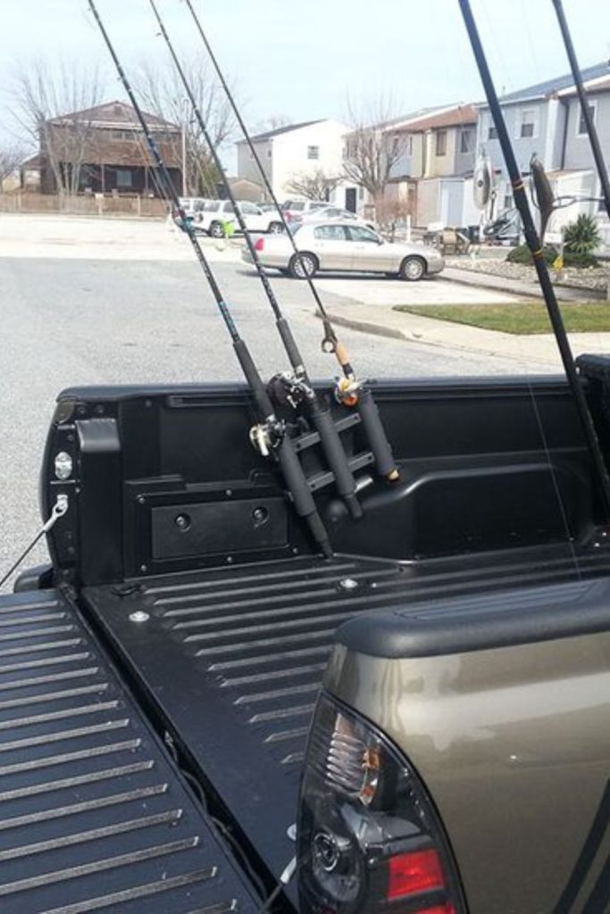 PVC pipe fishing rod holder truck rack system
