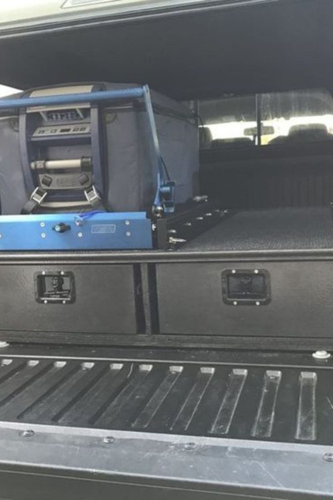 Sliding generator box truck bed mount system