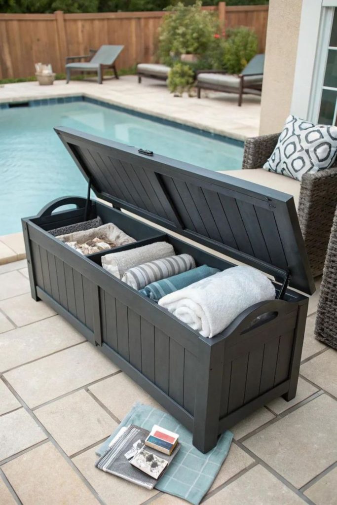 Minimal deck box float storage solution