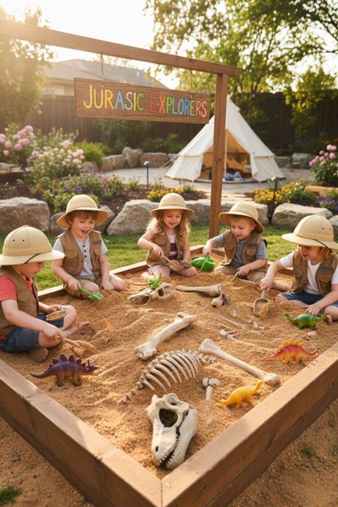 Dinosaur dig pit kids fossil discovery zone.